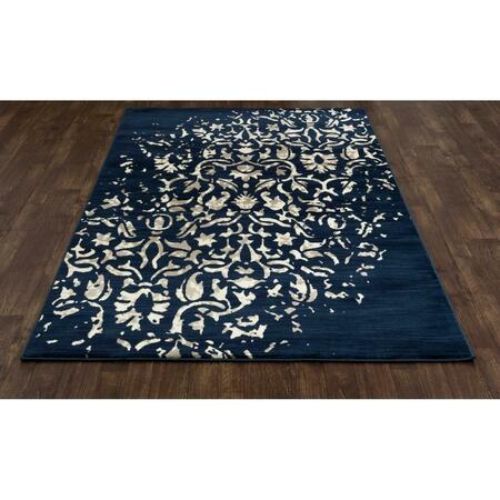 ART CARPET 8 Ft. Milan Collection Isabella Woven Round Area Rug, Peacock Blue 23746